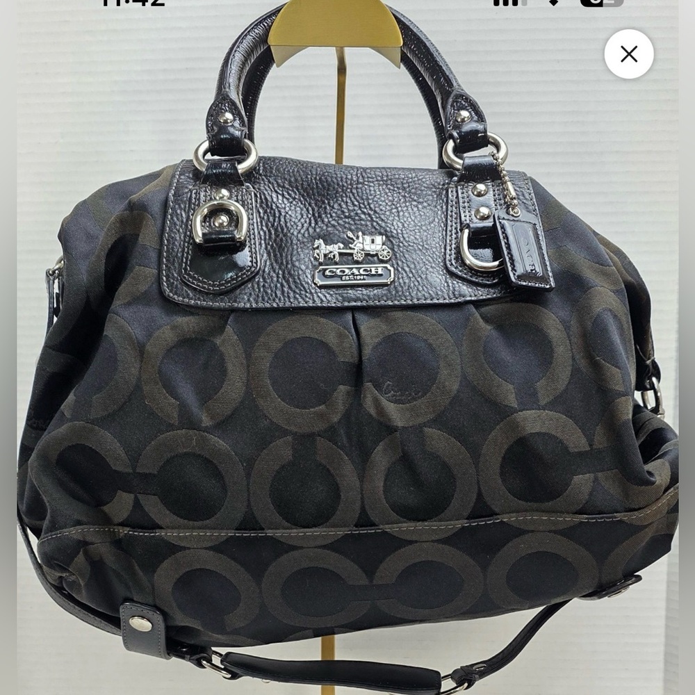 COACH Madison Julianne Op Art Signature Tote Large Satchel Shoulder Bag 12963